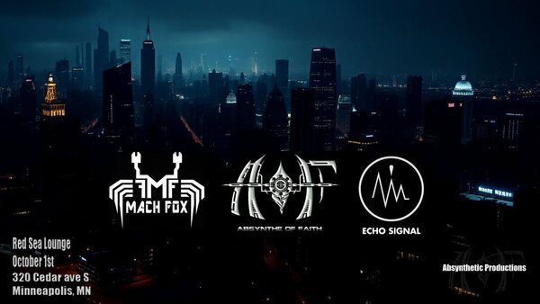 Flyer: Mach Fox, Absynthe of Faith and Echo Signal at the Red Sea Lounge, Minneapolis, 1 October 2024.