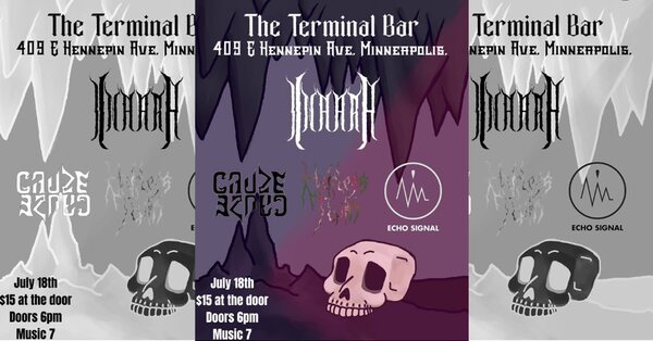 Flyer: Echo Signal at The Terminal Bar, 409 E Hennepin Ave, Minneapolis, 18 July 2025.