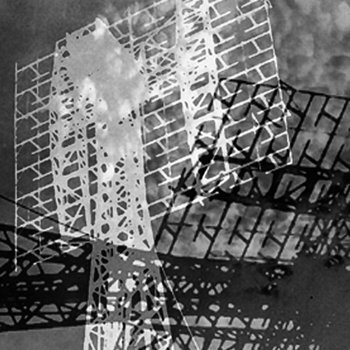 Demo Tracks cover art: a black and white photograph of collapsed scaffolding.